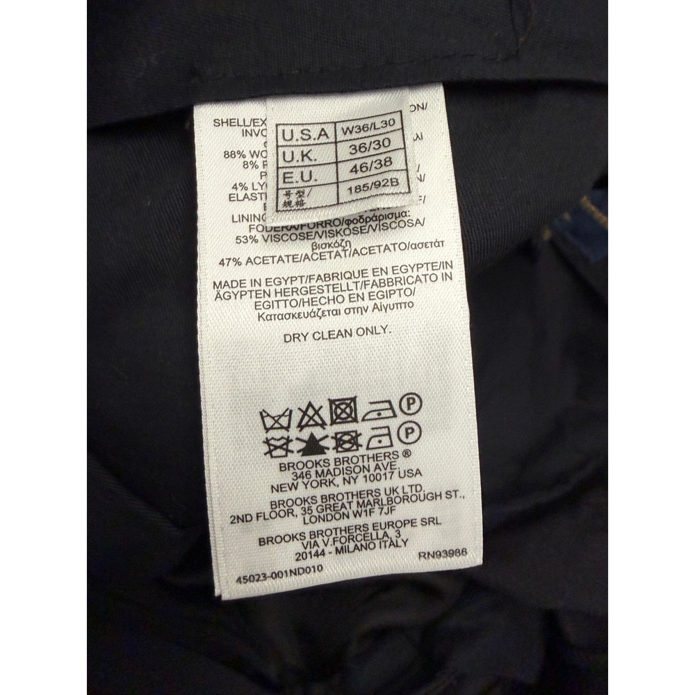 Brooks Brothers Regent Fit Wool Blend Dress Pants Charcoal Grey 36x29 - Picture 5 of 6